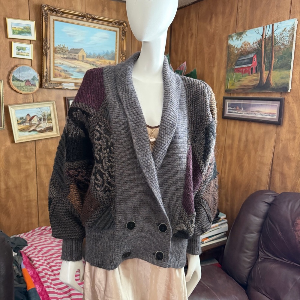 Vintage Wool Blend Patchwork Sweater